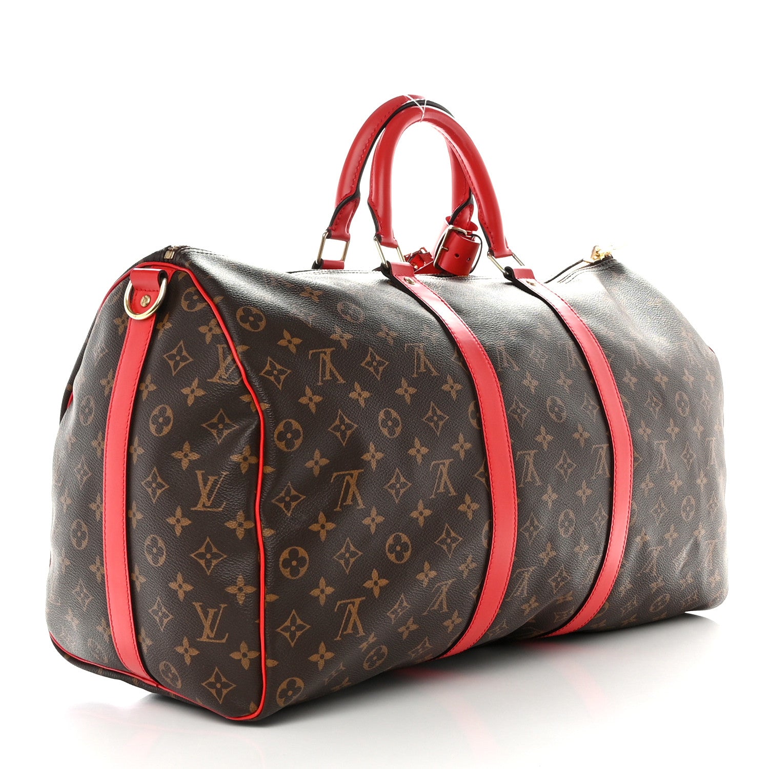 Louis Vuitton Calfskin Monogram Keepall Bandouliere 50 Coquelicot 2 of 10