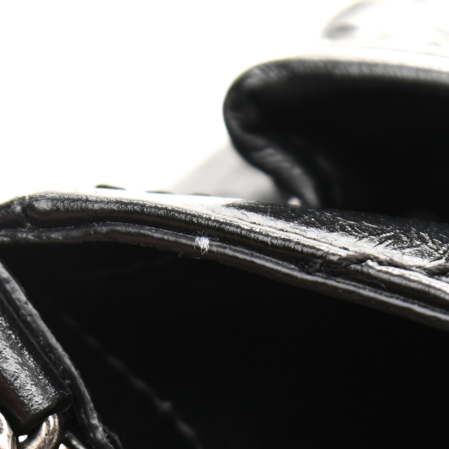 Crinkled Lambskin Matelasse Monogram Baby Niki Chain Satchel Black