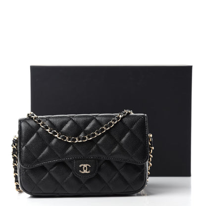 Chanel Caviar Quilted Flap Phone Holder With Chain Black 13 of 13