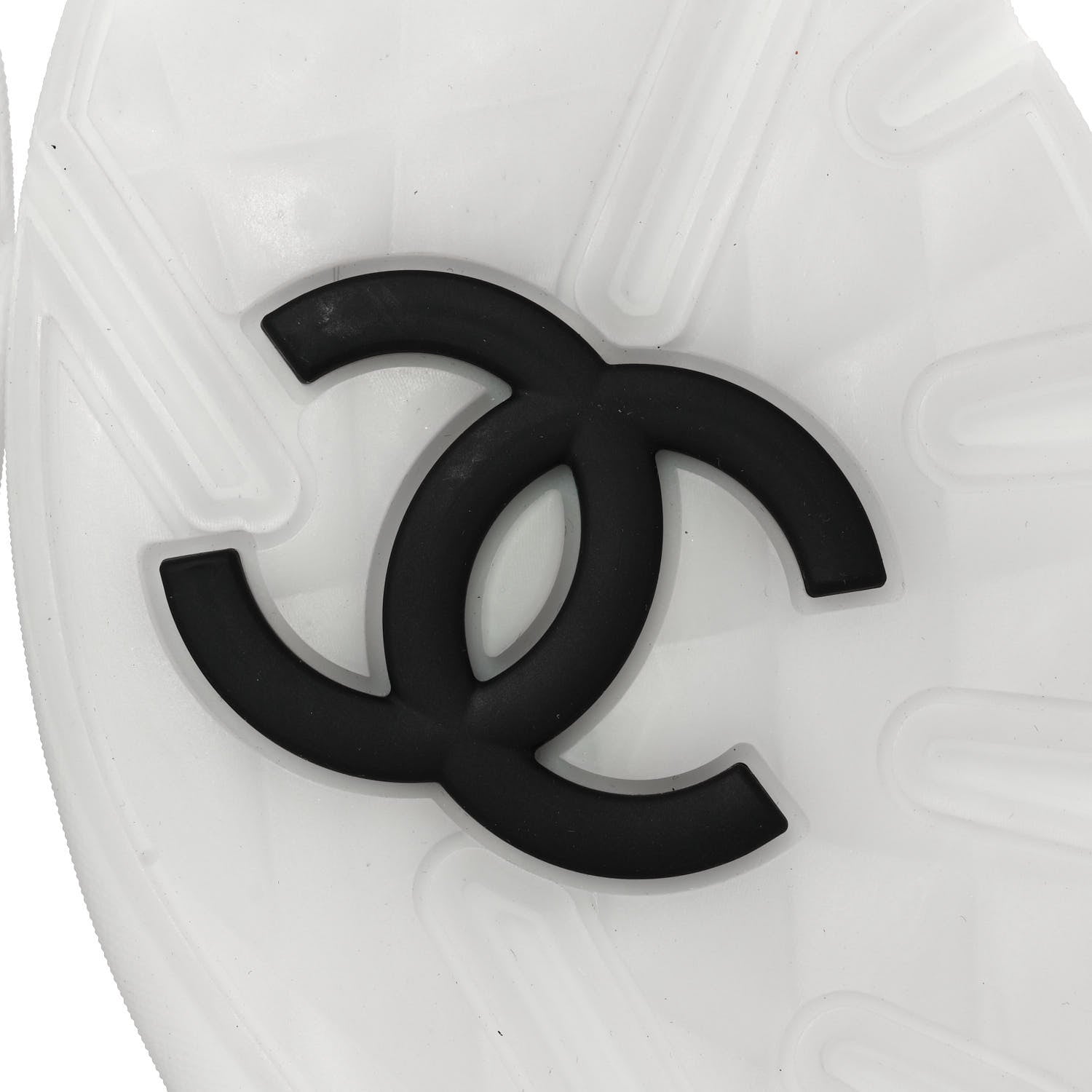 Chanel Nylon Suede Calfskin Printed Sneakers 40.5 White Black 6 of 8