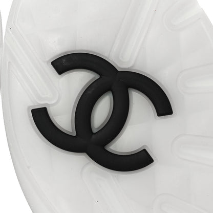 Chanel Nylon Suede Calfskin Printed Sneakers 40.5 White Black 6 of 8