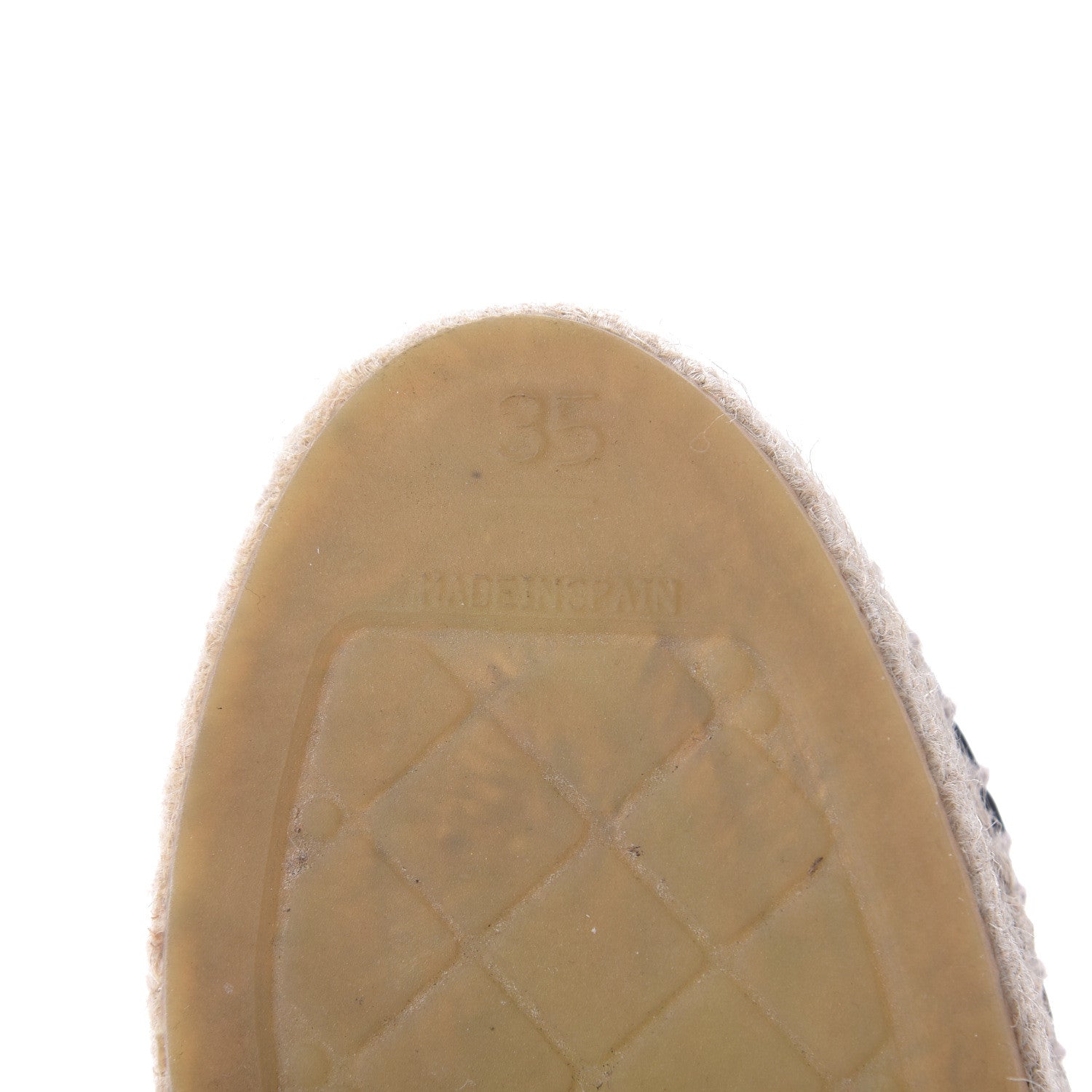 Chanel Lambskin CC Espadrilles 35 Beige Black 7 of 9