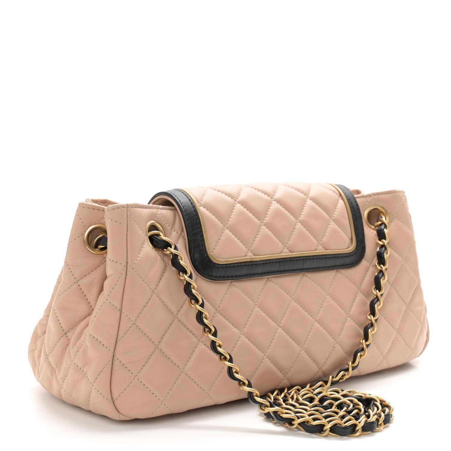 Chanel Lambskin Quilted East West Accordion Flap Beige 3 of 11