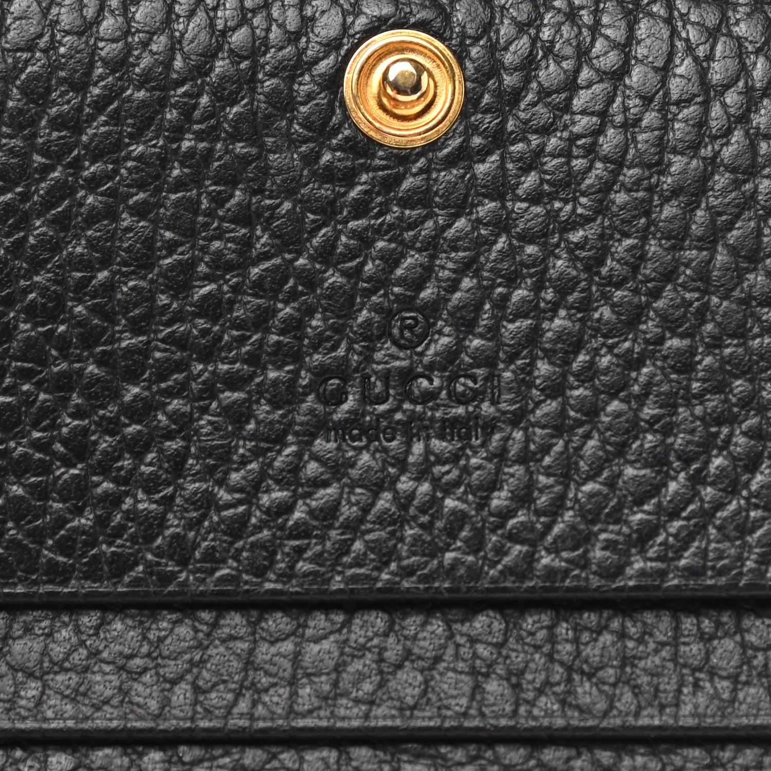 Gucci Pebbled Calfskin GG Marmont Card Case Black 6 of 7