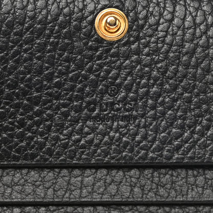 Gucci Pebbled Calfskin GG Marmont Card Case Black 6 of 7