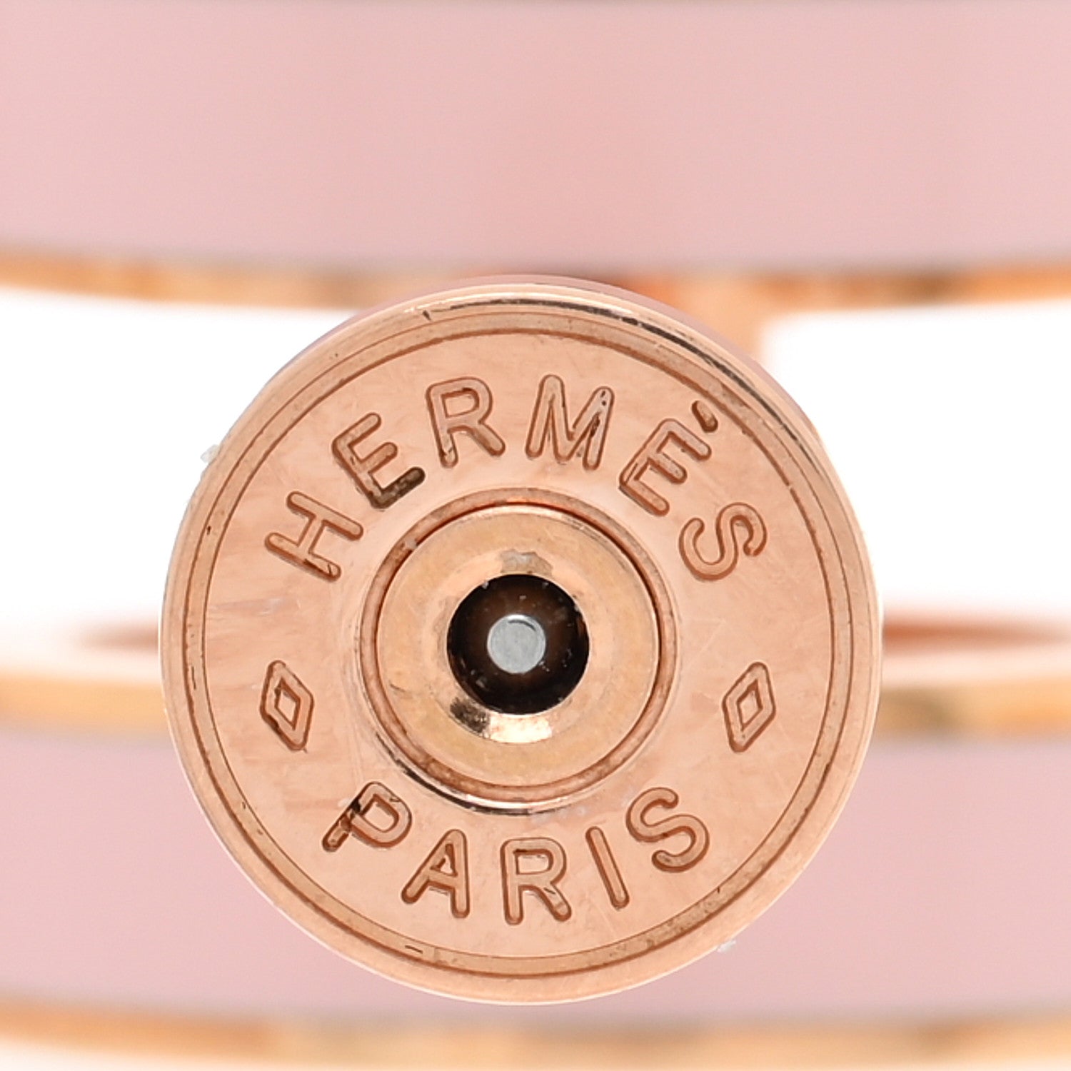 Hermes Rose Gold Lacquered Mini Pop H Earrings Rose Sakura 4 of 4