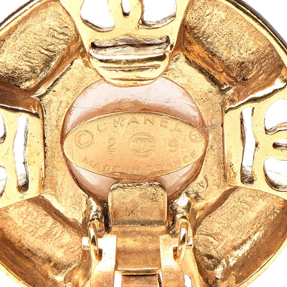 Chanel Pearl Clip On Earrings Gold 4 of 5