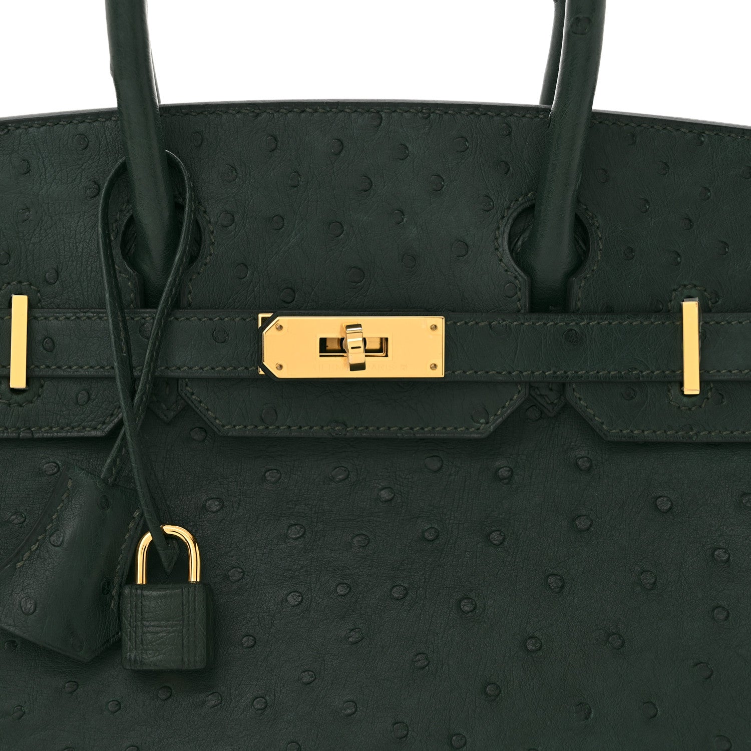 Hermes Ostrich Birkin 30 Vert Titien 8 of 10
