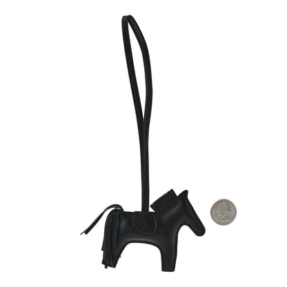 Hermes Milo Lambskin Grigri Rodeo Horse Bag Charm PM So Black 2 of 6