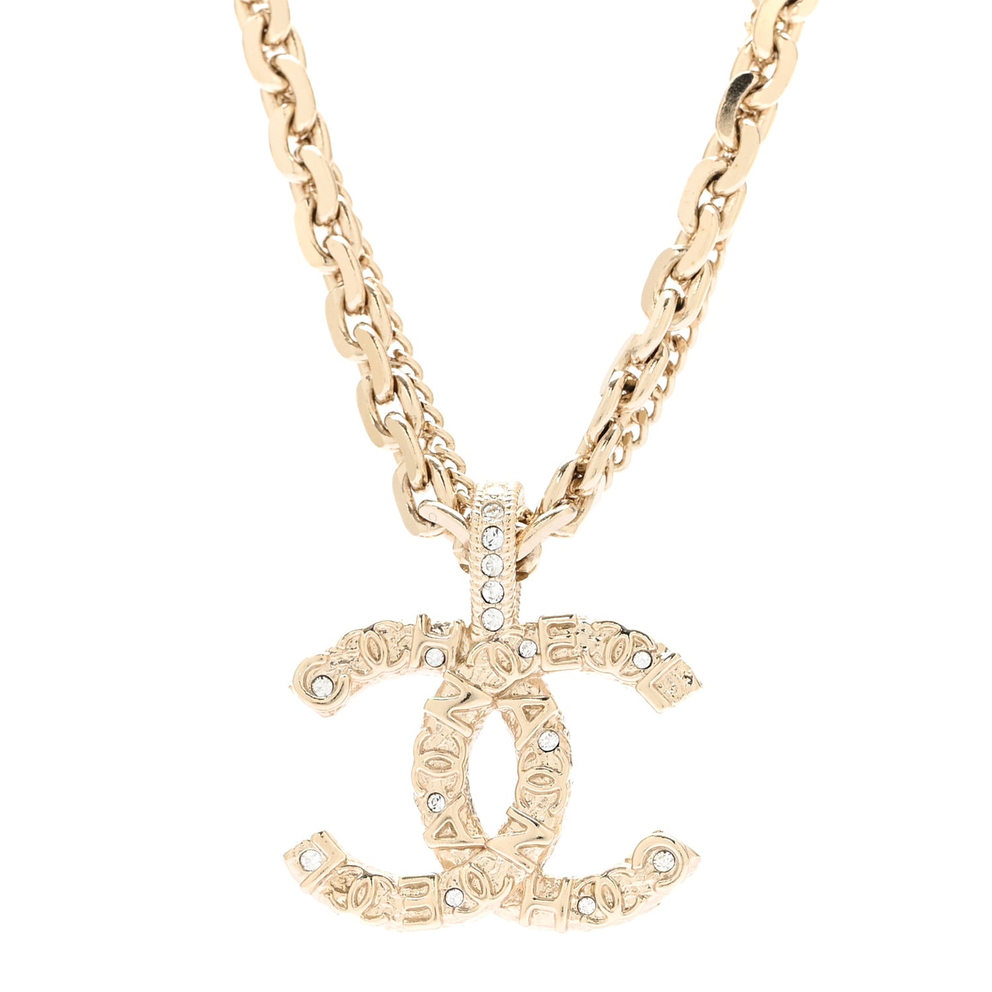 Crystal CC Multi Strand Chain Necklace Gold