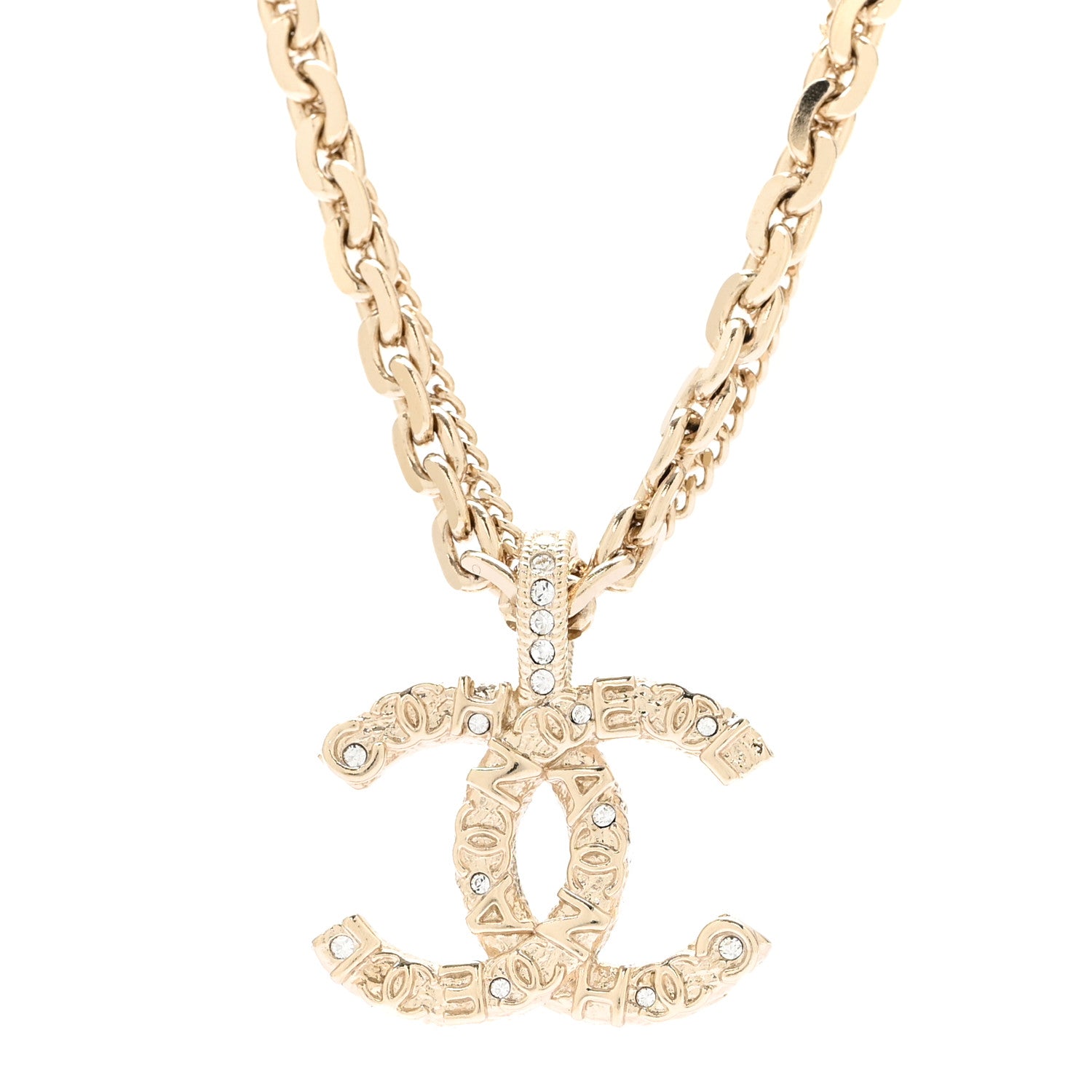Chanel Crystal CC Multi Strand Chain Necklace Gold 4 of 6