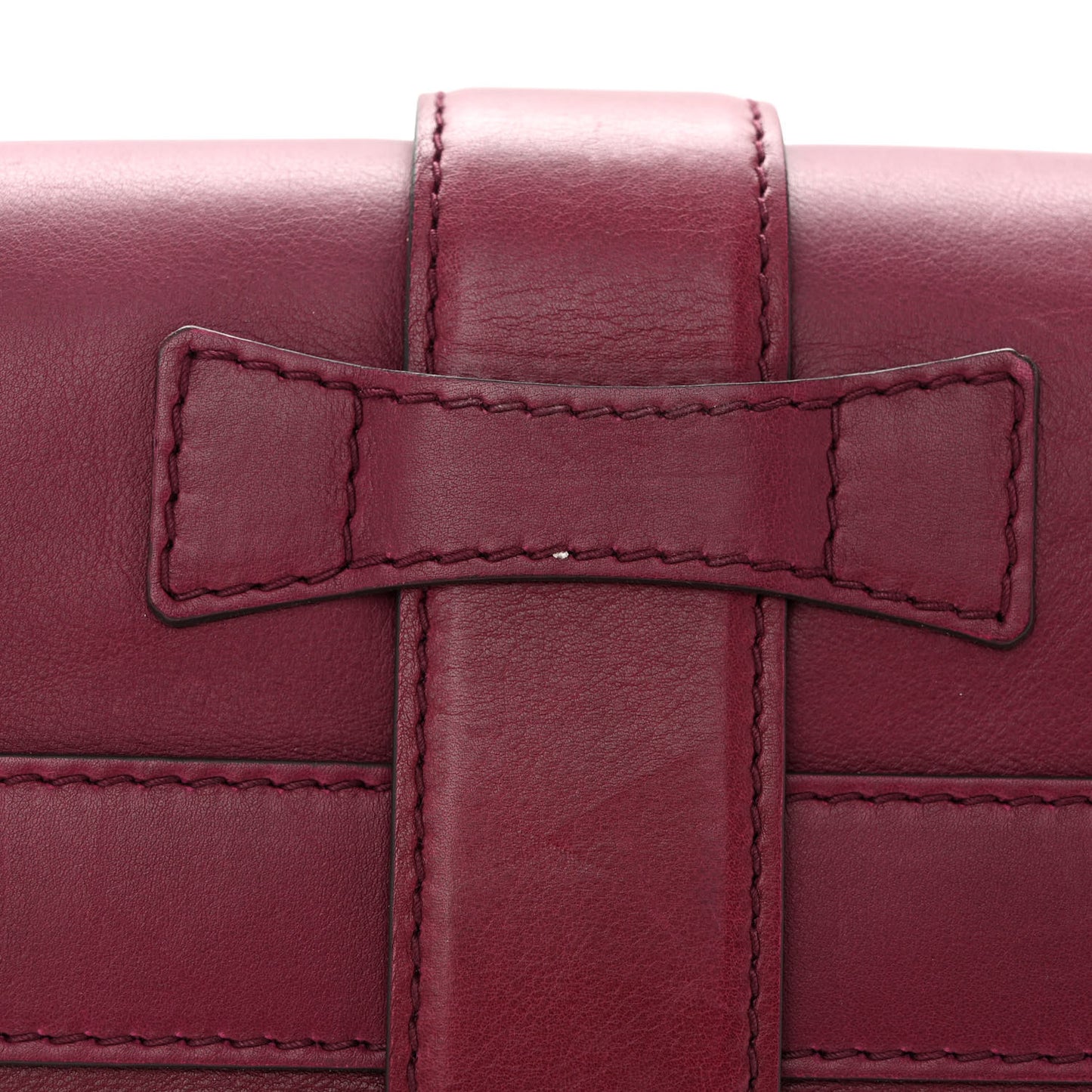 Calfskin Medium Stirrup Top Handle Bag Cherry Gloss