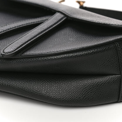 Christian Dior Grained Calfskin Saddle Bag Black 11 of 14