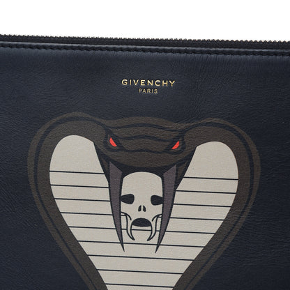 Givenchy Calfskin Cobra Print Zip Pouch Black 8 of 8