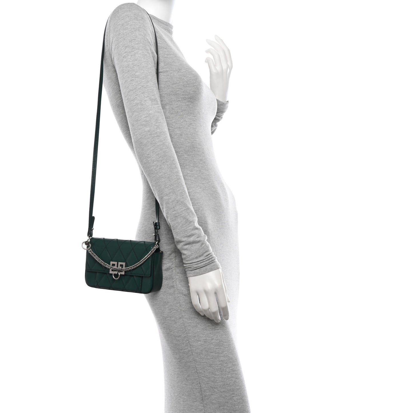 Goatskin Quilted GV3 Mini Pocket Convertible Bag Green Forest