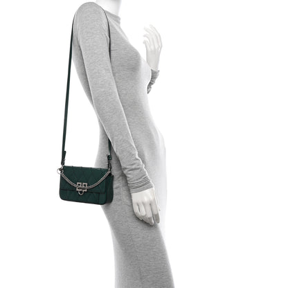 Givenchy Goatskin Quilted GV3 Mini Pocket Convertible Bag Green Forest 2 of 10