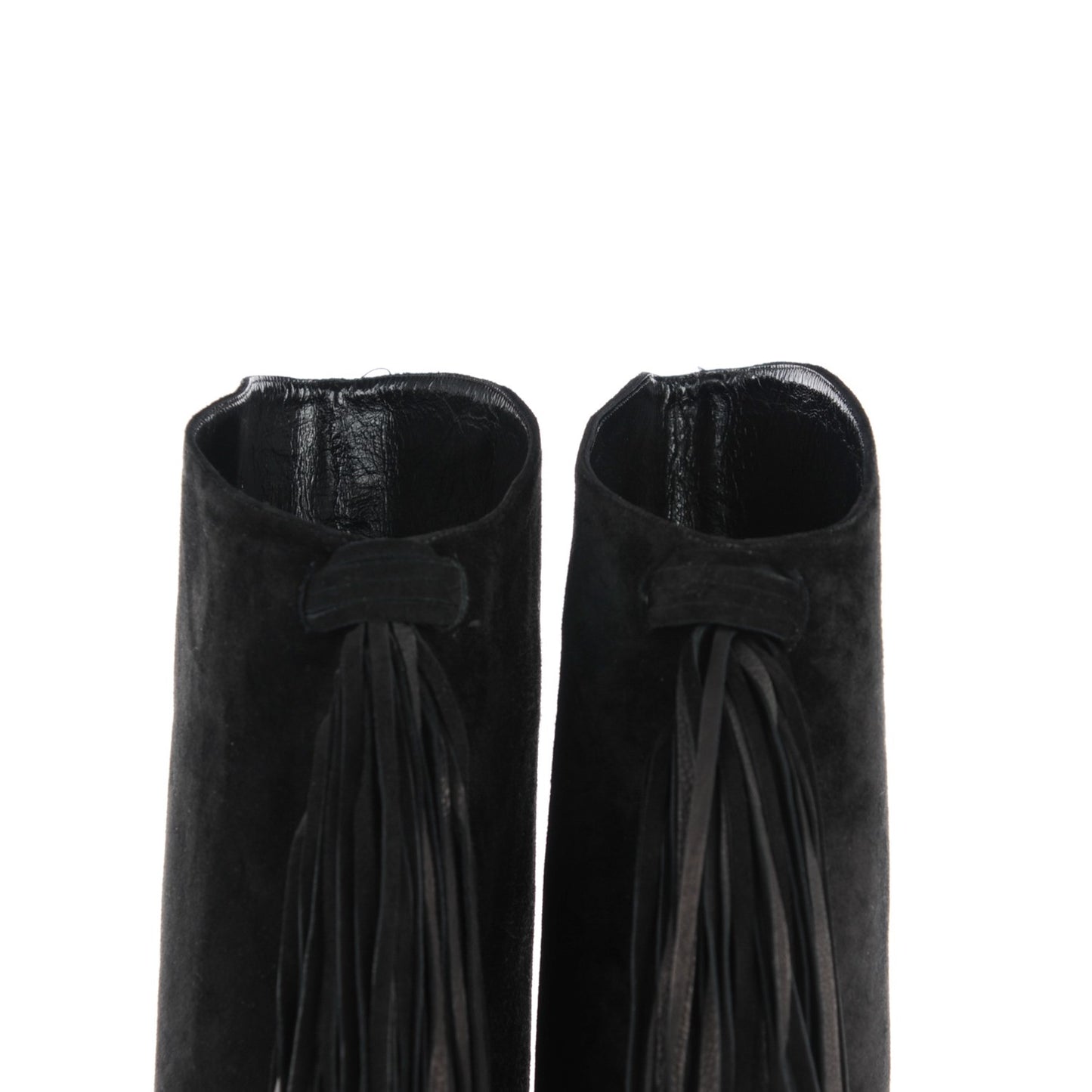 Suede Fringe Interlopa 160 Over The Knee Boots 40 Black