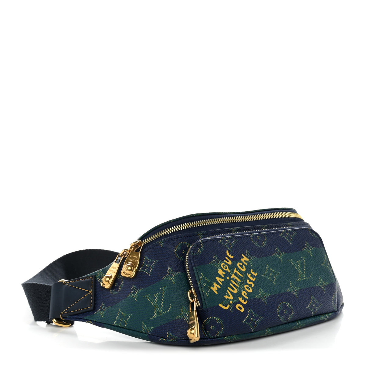 Louis Vuitton Monogram Heritage Rush Bumbag Blue Stripes 4 of 10