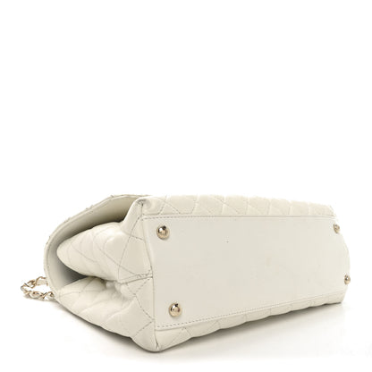 Chanel Caviar Quilted Small Coco Handle Flap White 4 of 10
