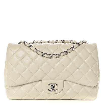Chanel Caviar Jumbo Single Flap Off White 1 of 9