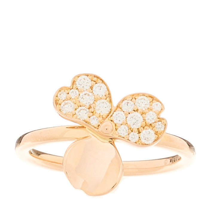 18K Rose Gold Diamond Paper Flowers Ring 49 5