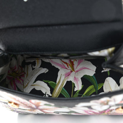 Dolce & Gabbana Dauphine Floral Print Small Miss Sicily Satchel Black Multicolor 4 of 4