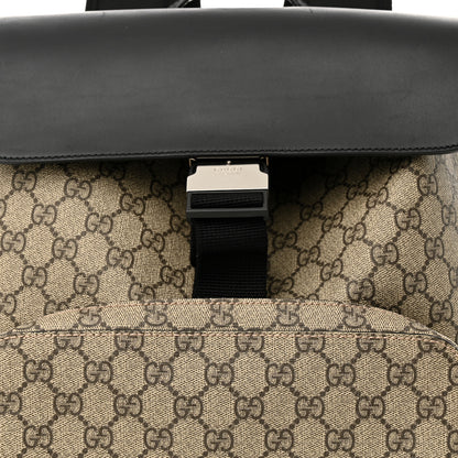 Gucci GG Supreme Monogram Single Buckle Backpack Beige Black 9 of 14