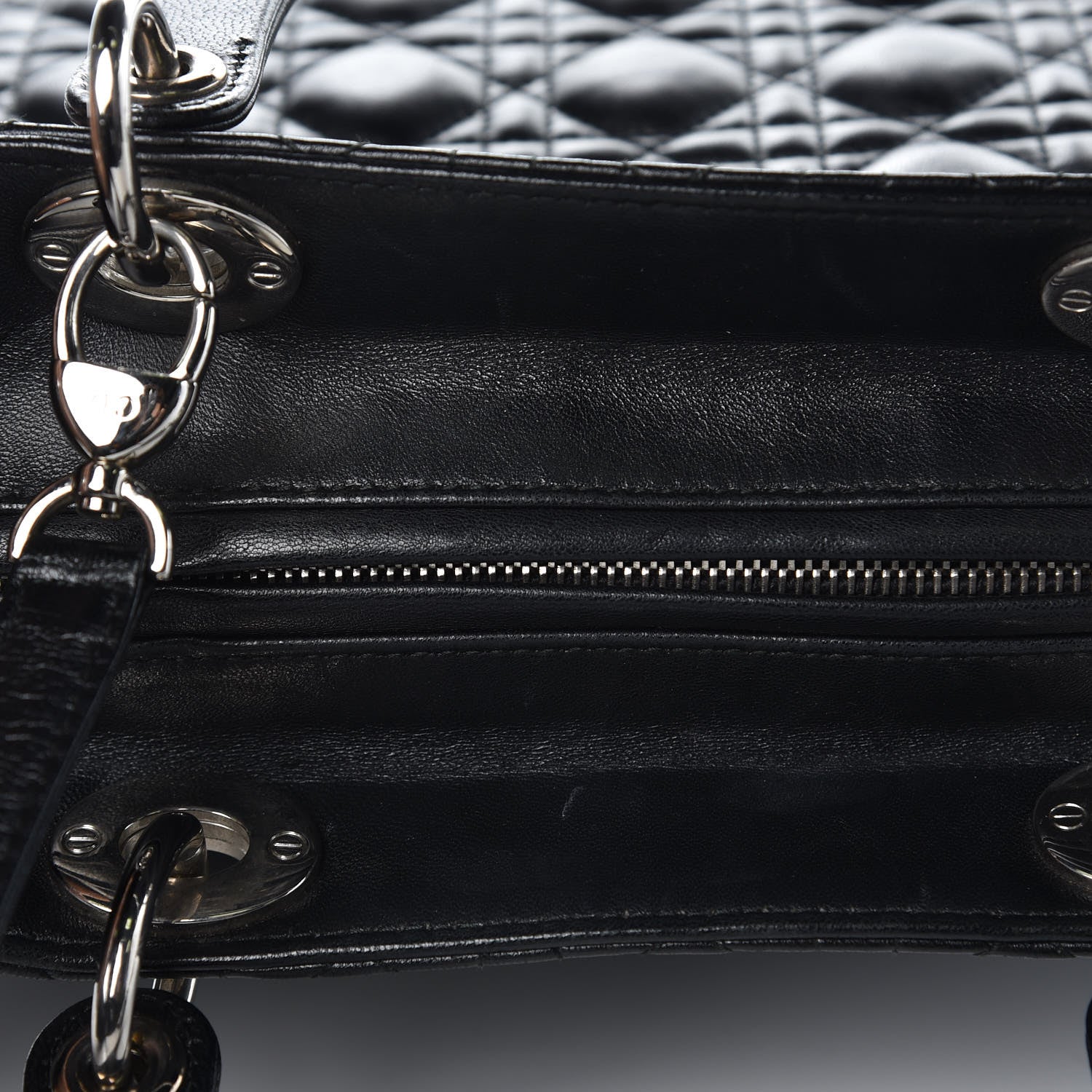 Christian Dior Lambskin Cannage Large Lady Dior Black 9 of 16