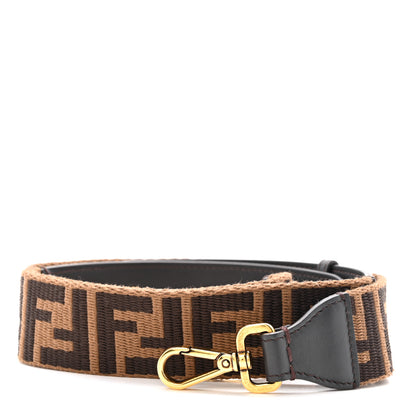 Fendi Ribbon Vitello Century FF 1974 Flat Studded Strap You Fango Marrone Ebano 1 of 7