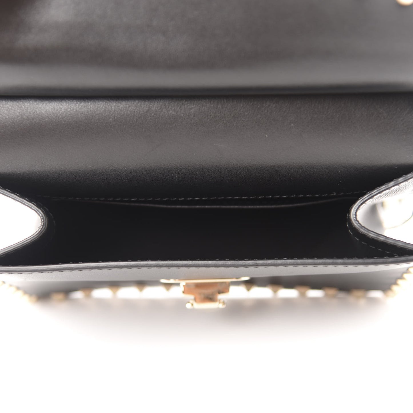 Calfskin Rockstud Crossbody Messenger Bag Black