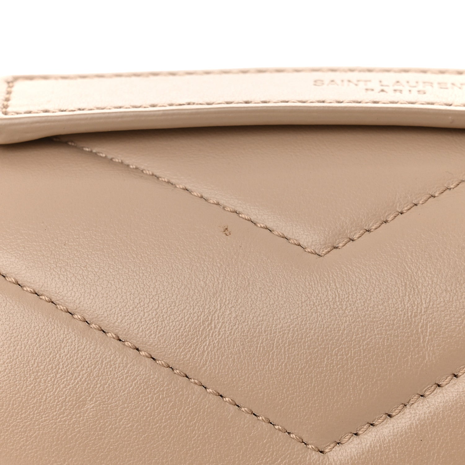 Saint Laurent Calfskin Y Quilted Monogram Medium Loulou Chain Satchel Natural Tan 11 of 12