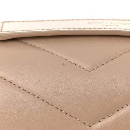 Saint Laurent Calfskin Y Quilted Monogram Medium Loulou Chain Satchel Natural Tan 11 of 12