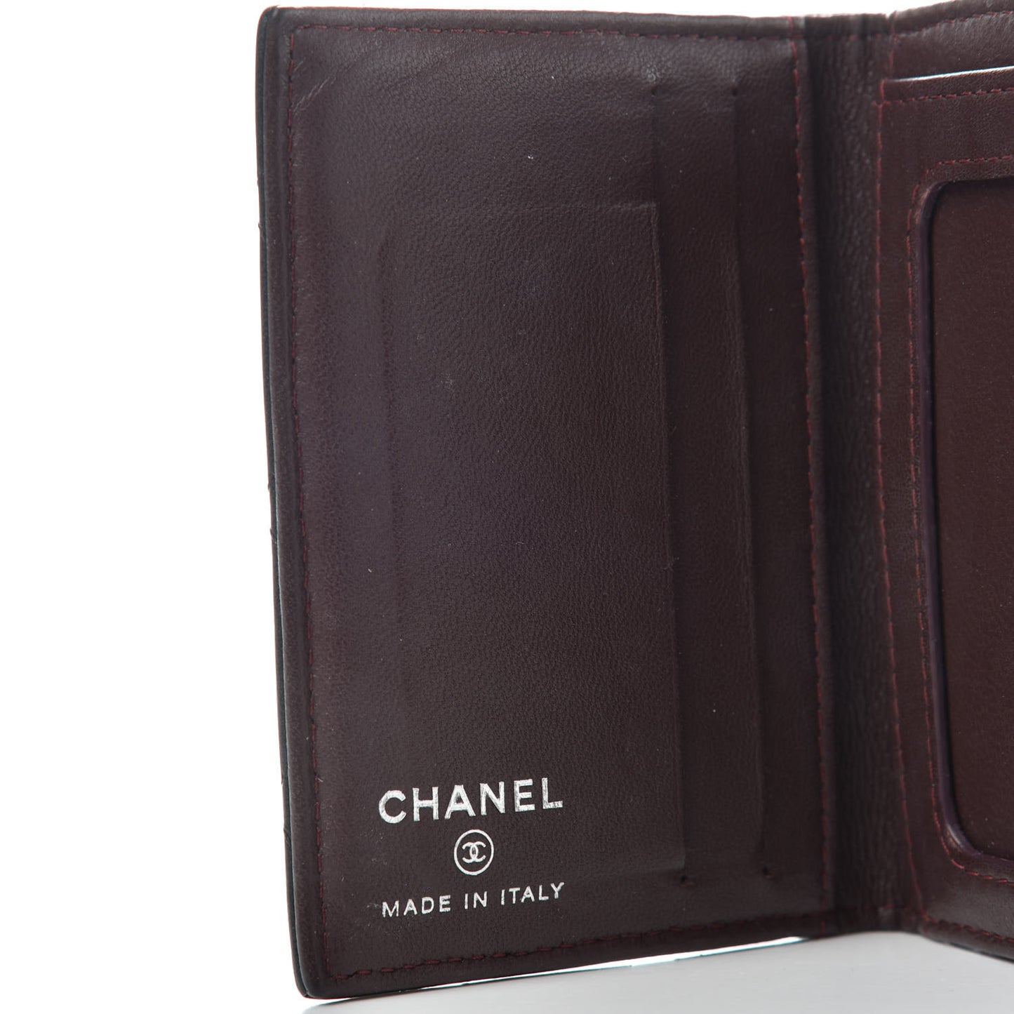 Lambskin Quilted Card Holder Wallet Black