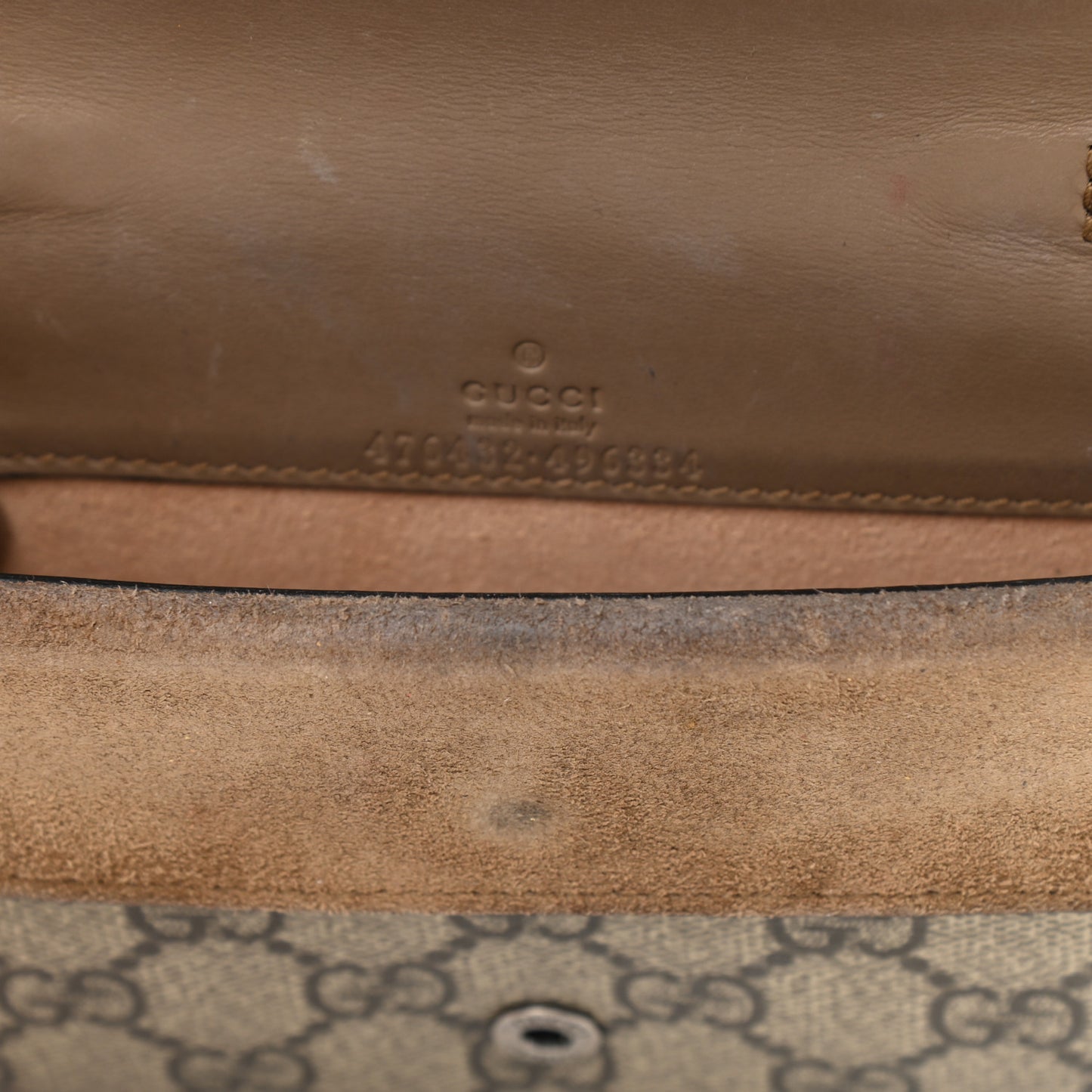 GG Supreme Monogram Super Mini Dionysus Shoulder Bag Taupe