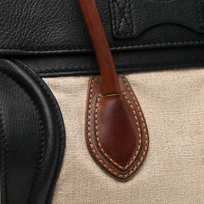 Celine Canvas Smooth Calfskin Micro Tri-Color Luggage Natural Black Tan 11 of 13