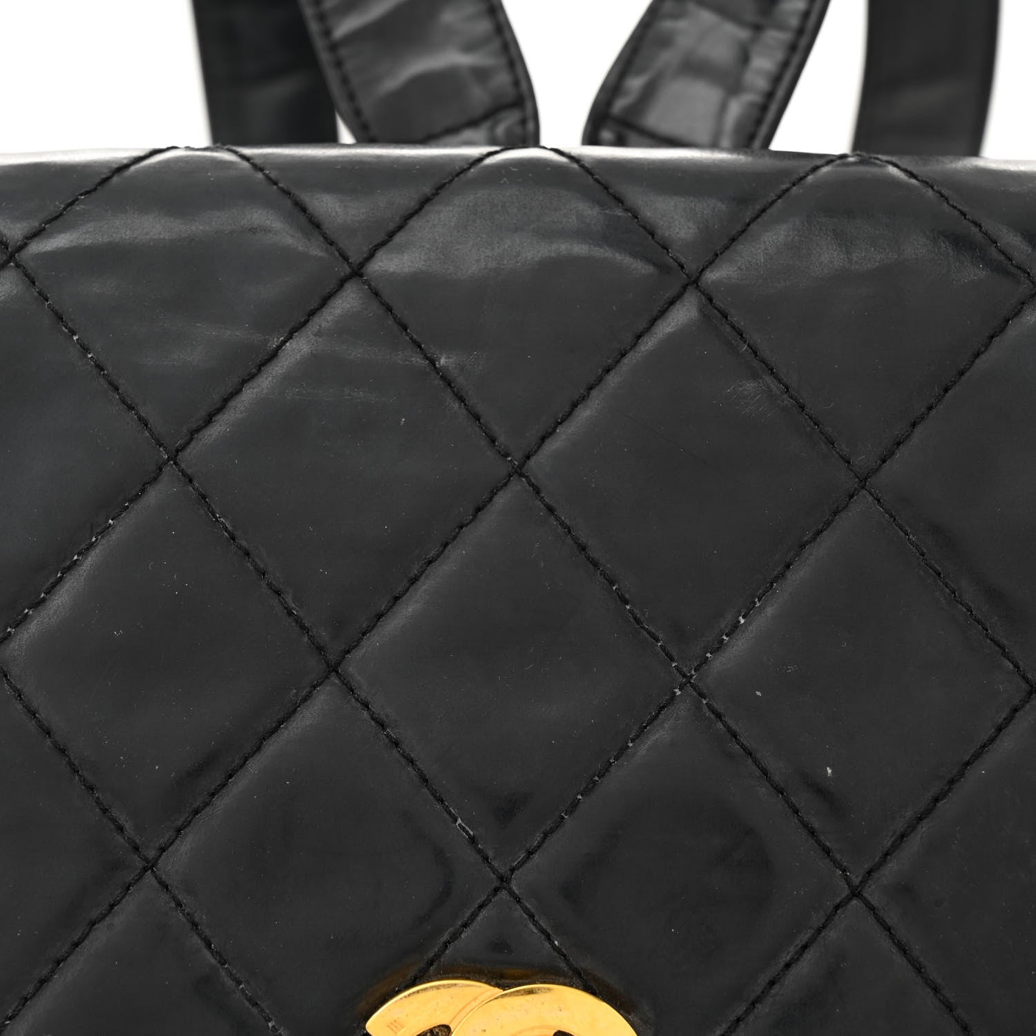 Chanel Patent Quilted Backpack Black 8 of 13