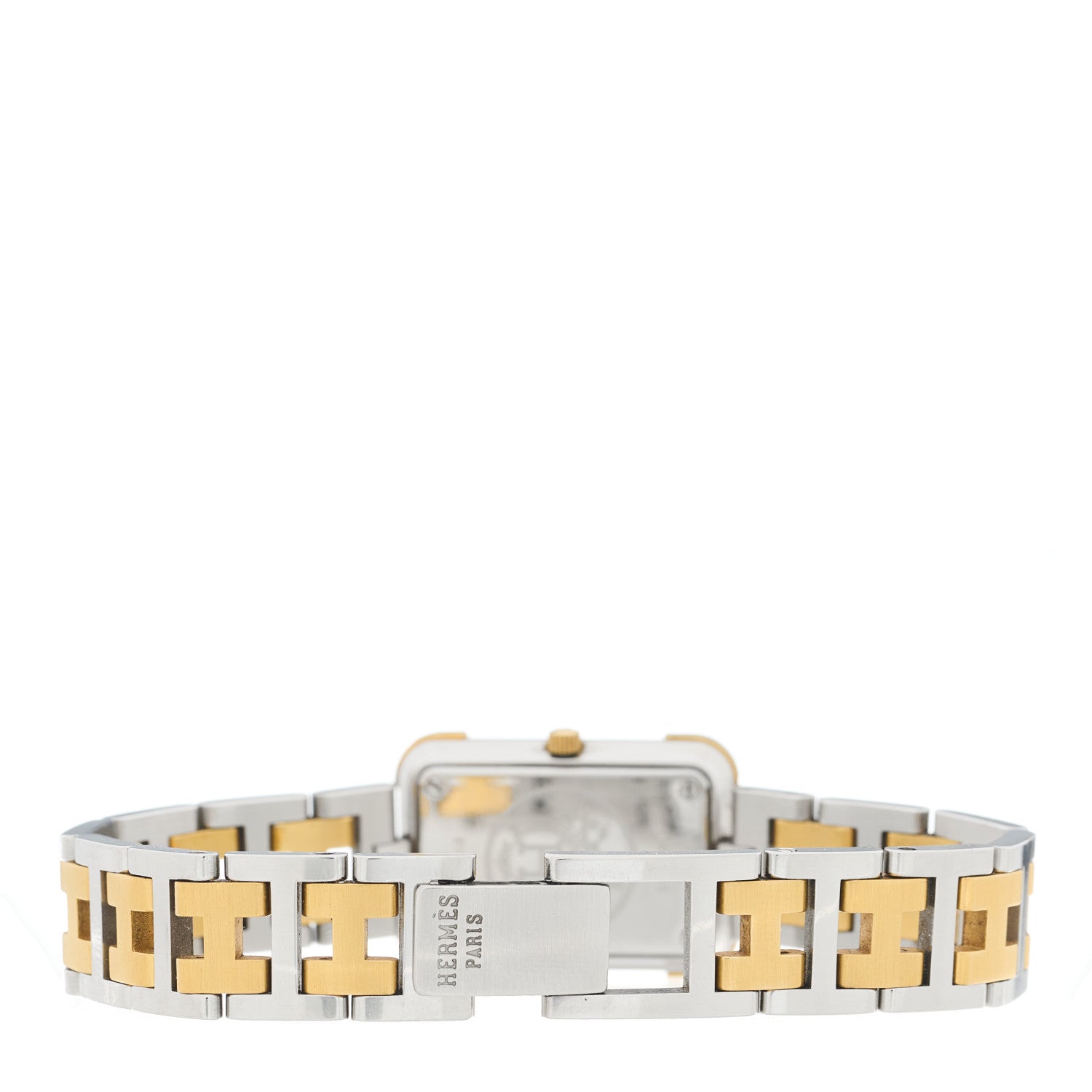 Hermes Stainless Steel 18mm Rectangle Croisiere Quartz Watch Gold 3 of 5