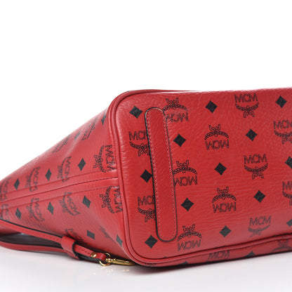 MCM Visetos Medium Liz Reversible Shopper Tote Ruby Red 10 of 20