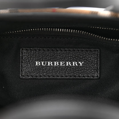 Burberry Goatskin Vintage Check Small Banner Tote Black 6 of 11