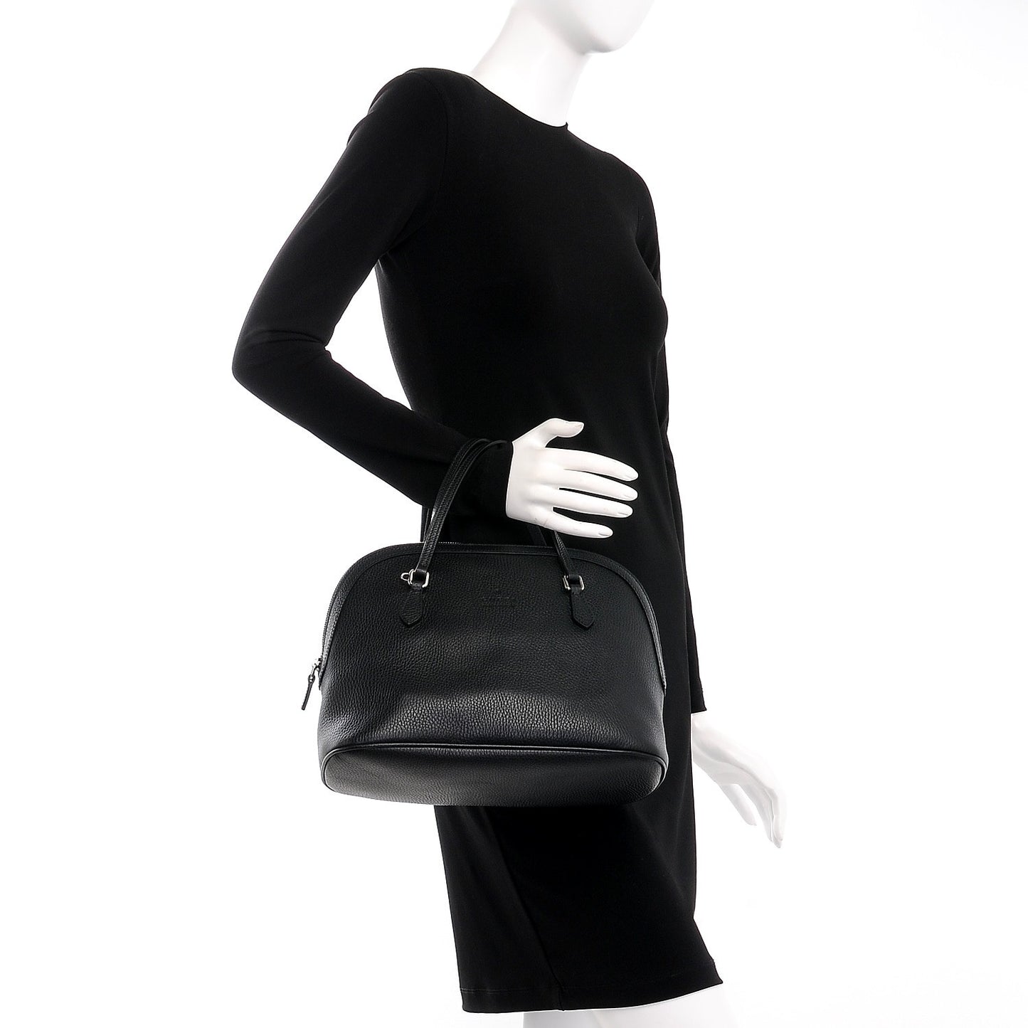 Calfskin Medium Dome Bag Black