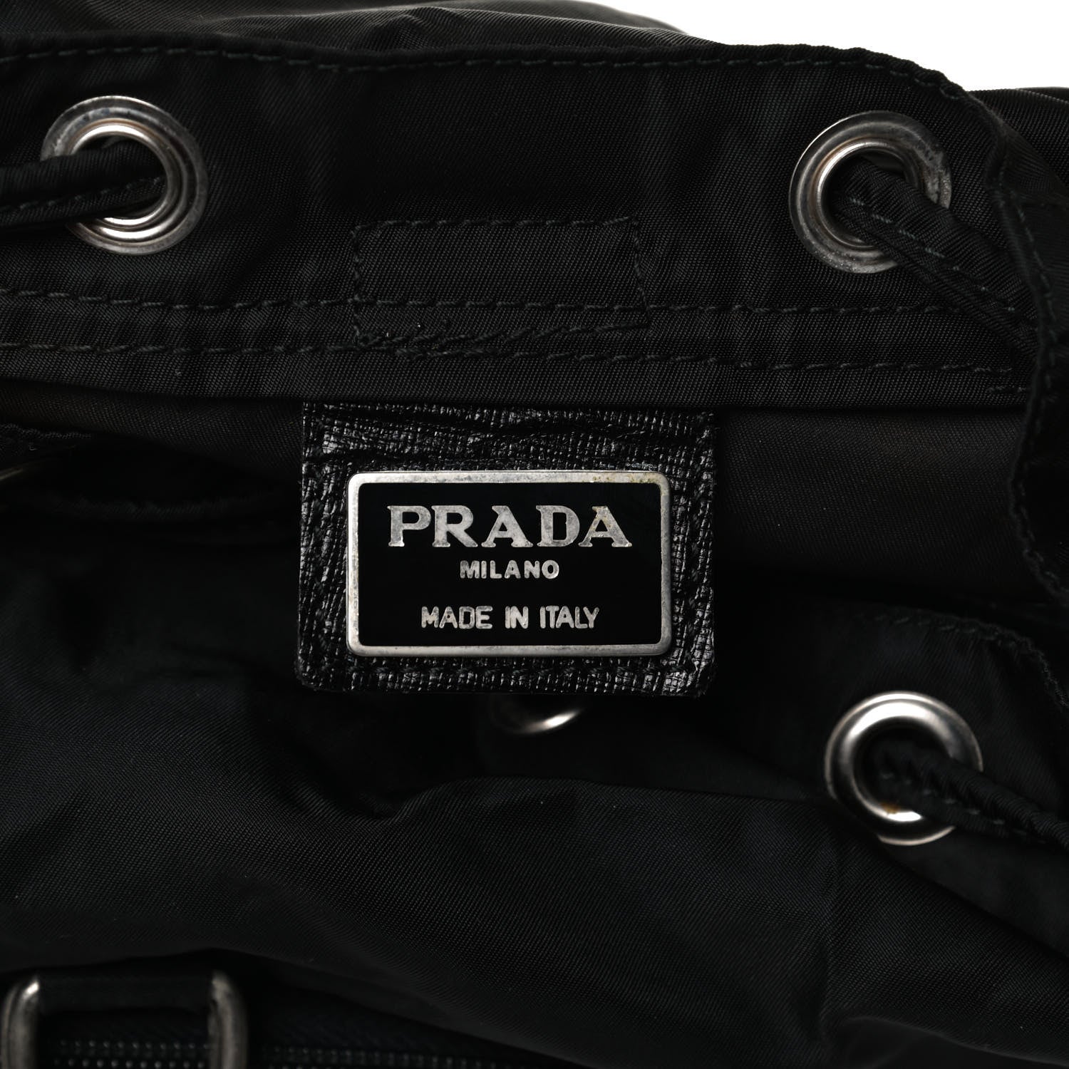 Prada Nylon Vela Mini Cinch Backpack Black 10 of 15