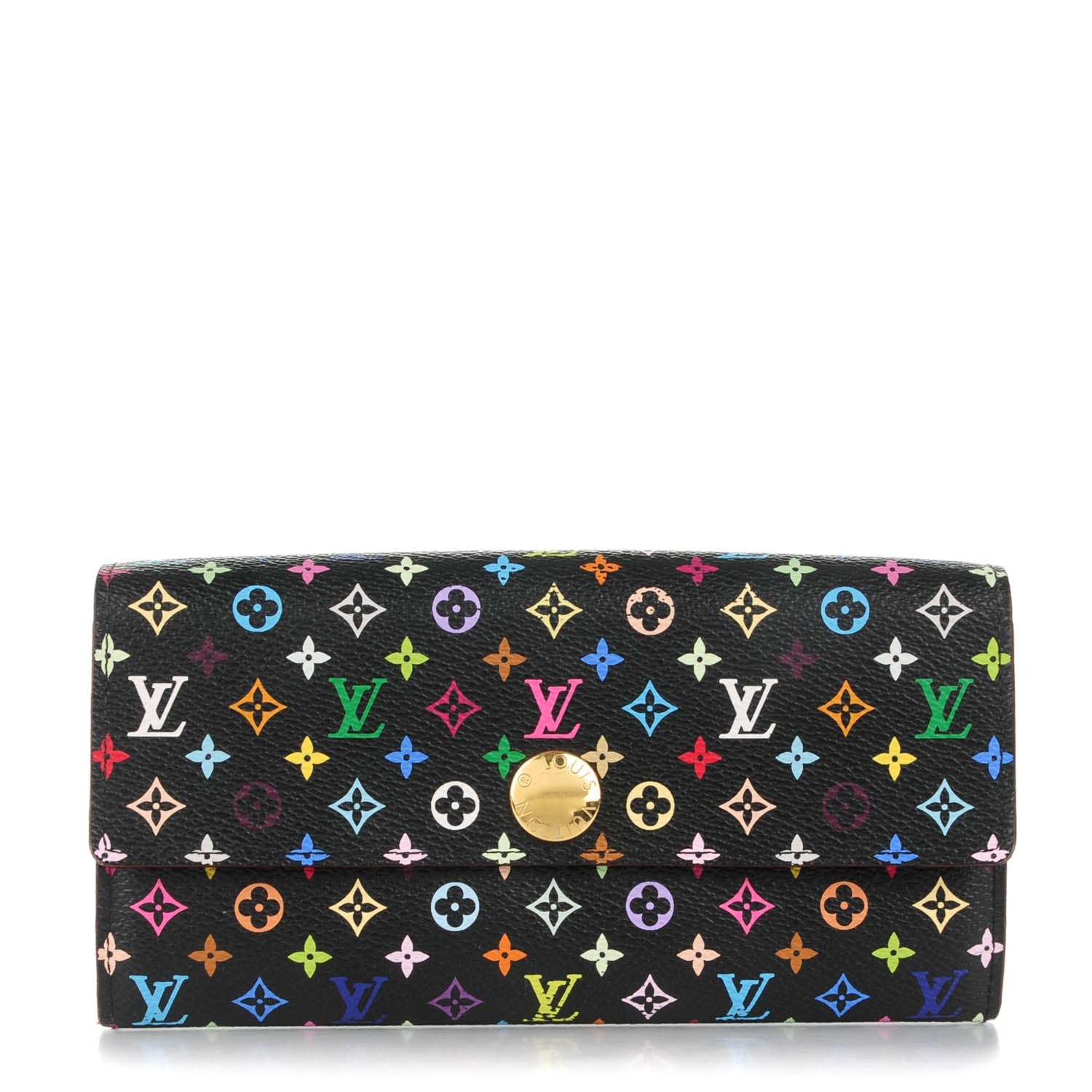 Louis Vuitton Monogram Multicolor Sarah Wallet Black Violet 1 of 7