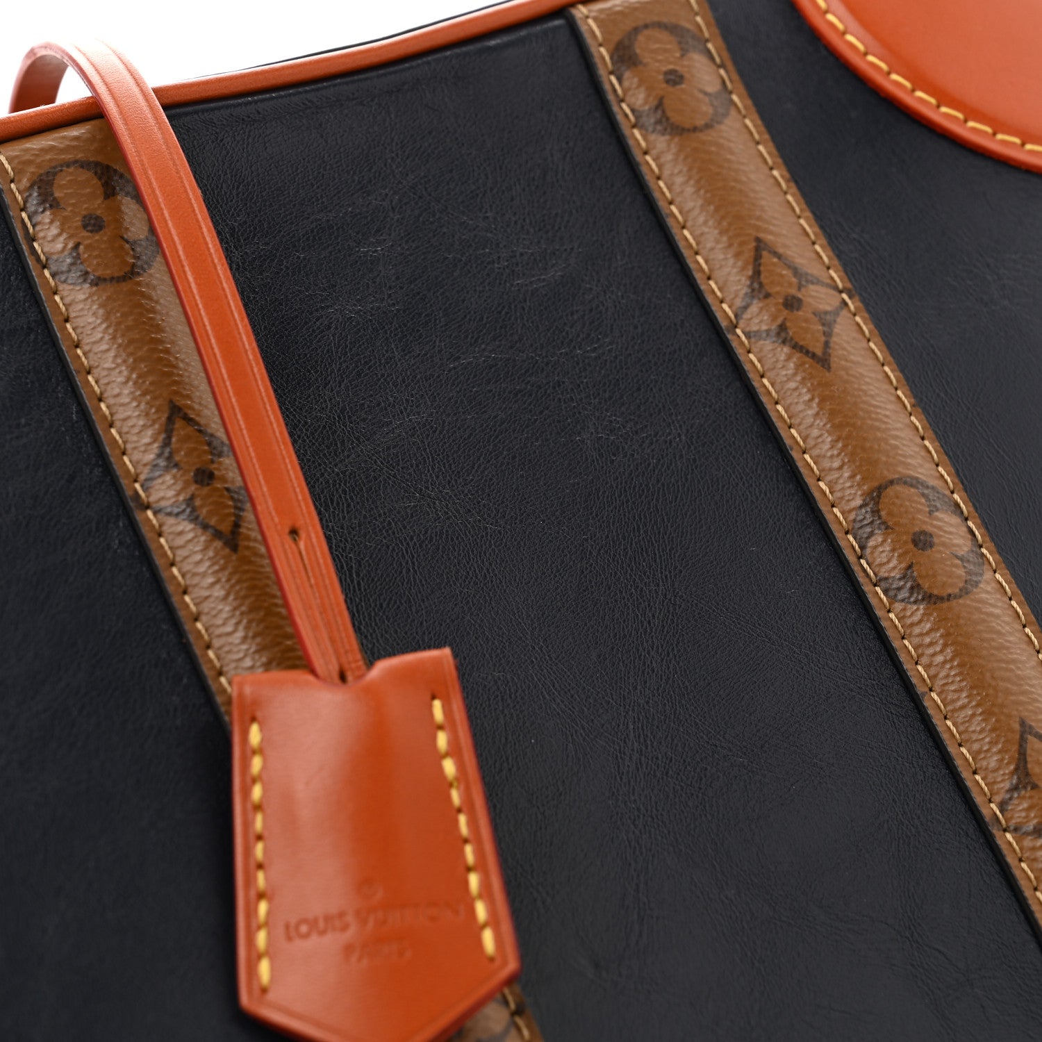 Louis Vuitton Calfskin Reverse Monogram Valisette PM Navy Caramel 12 of 12