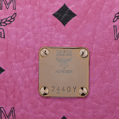 MCM Monogram Visetos Medium Weekender Pink 9 of 15