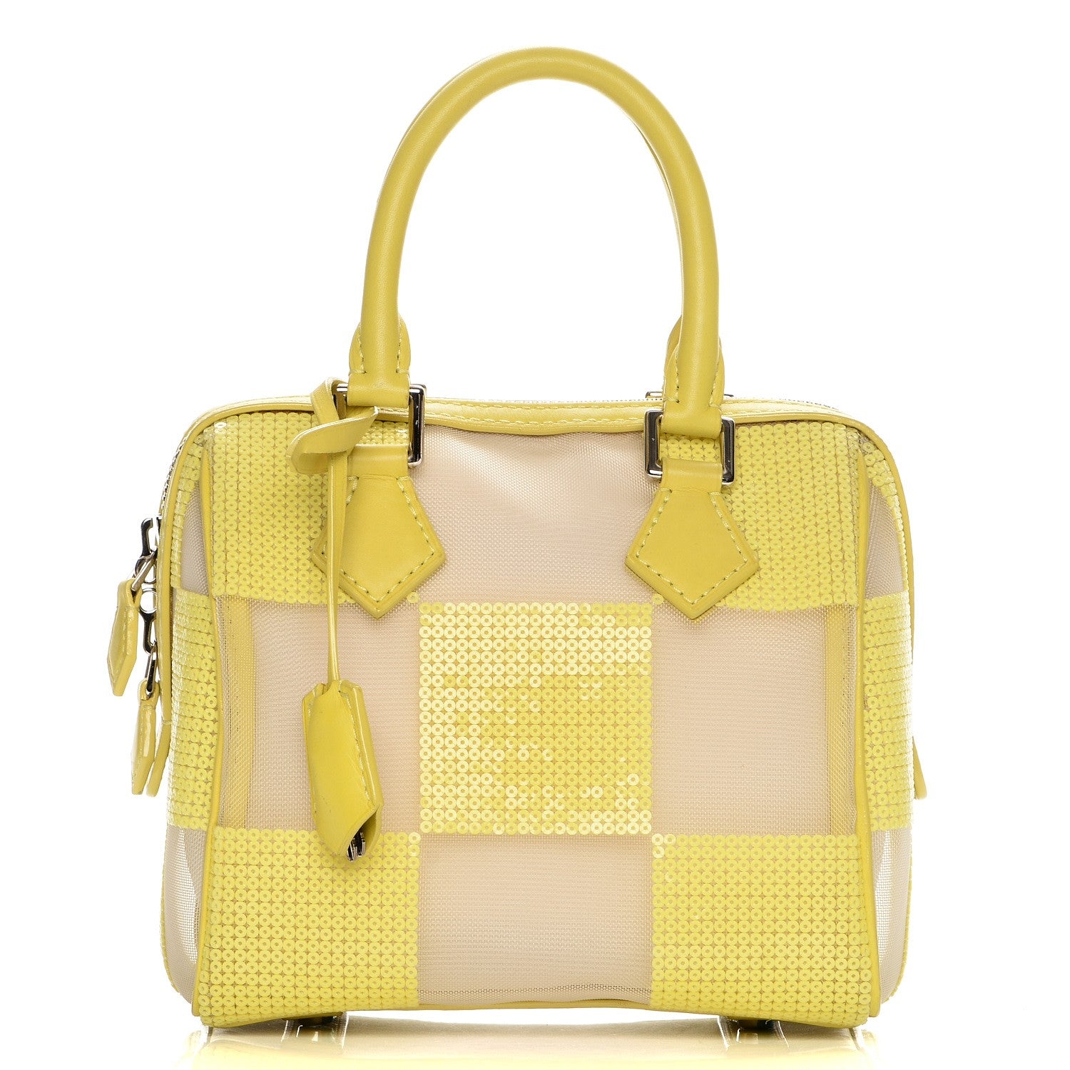 Louis Vuitton Damier Optic Mesh Sequins Cube Speedy Yellow 1 of 9