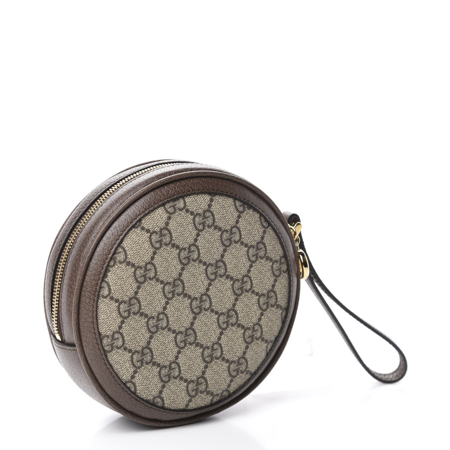 GG Supreme Monogram Web Ophidia Circle Wristlet Beige New Acero