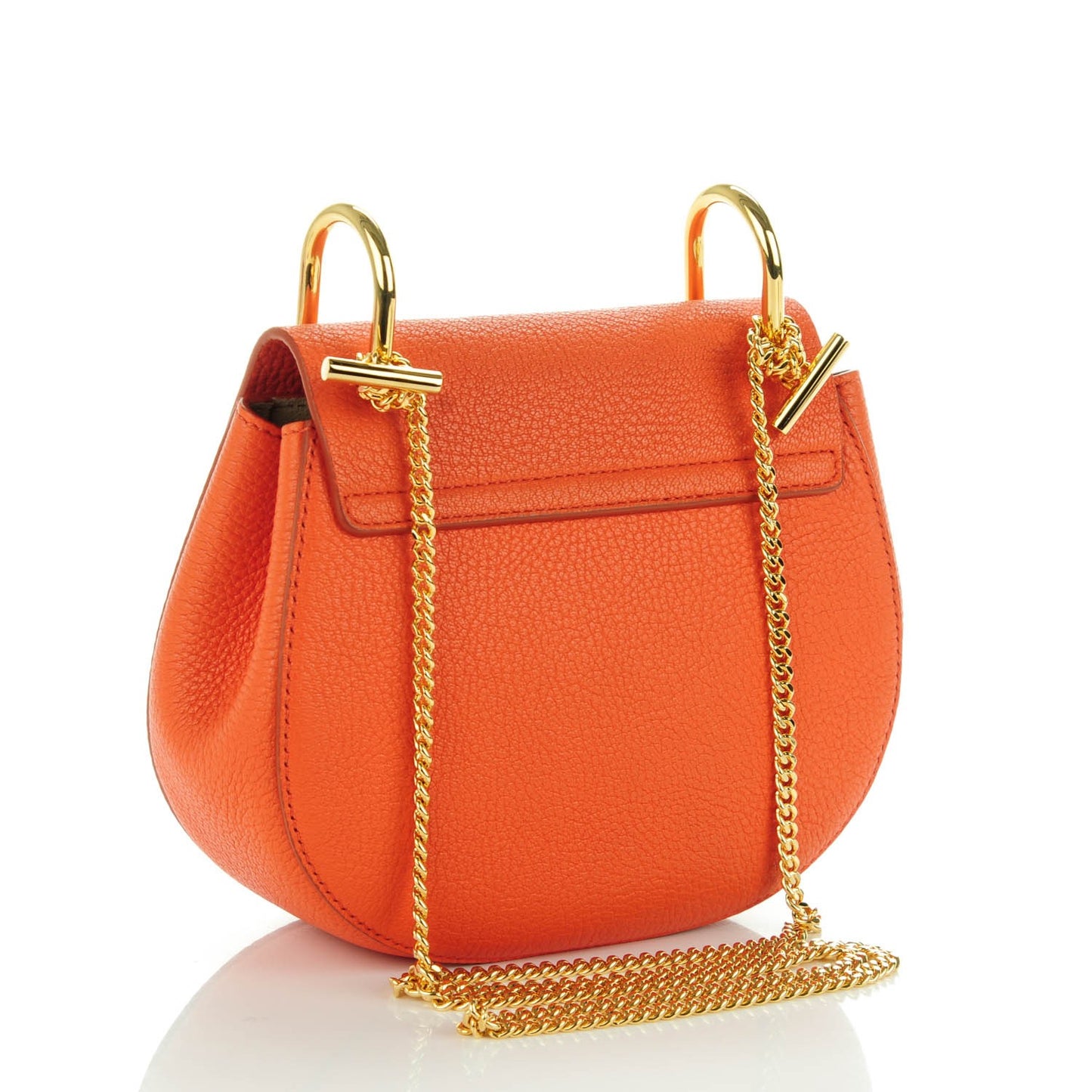 Grained Lambskin Mini Drew Shoulder Bag Foxy Orange