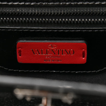 Valentino Garavani Patent Pebbled Calfskin Medium JoyLock Satchel Black 7 of 11
