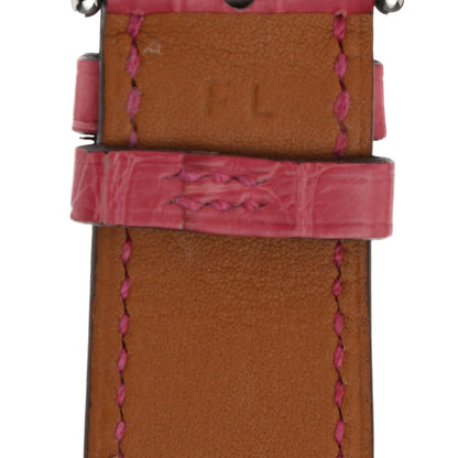 Hermes Matte Alligator Heure H Hour Watch 30mm Strap Fuchsia 3 of 4