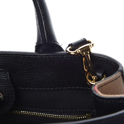 Burberry Grainy Calfskin House Check Small Banner Tote Black 9 of 12